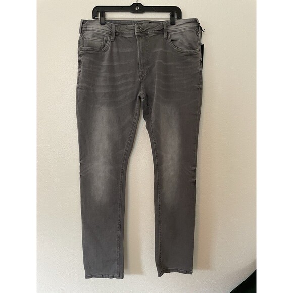 Buffalo David Bitton 1972 Max-X Skinny Stretch Gray Jeans Mens 36x32 - Picture 1 of 6